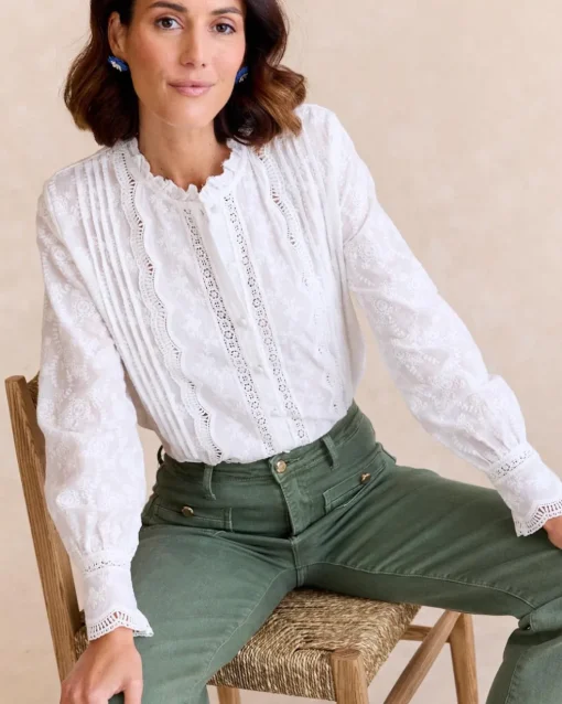 Camisa Bordados Blanco