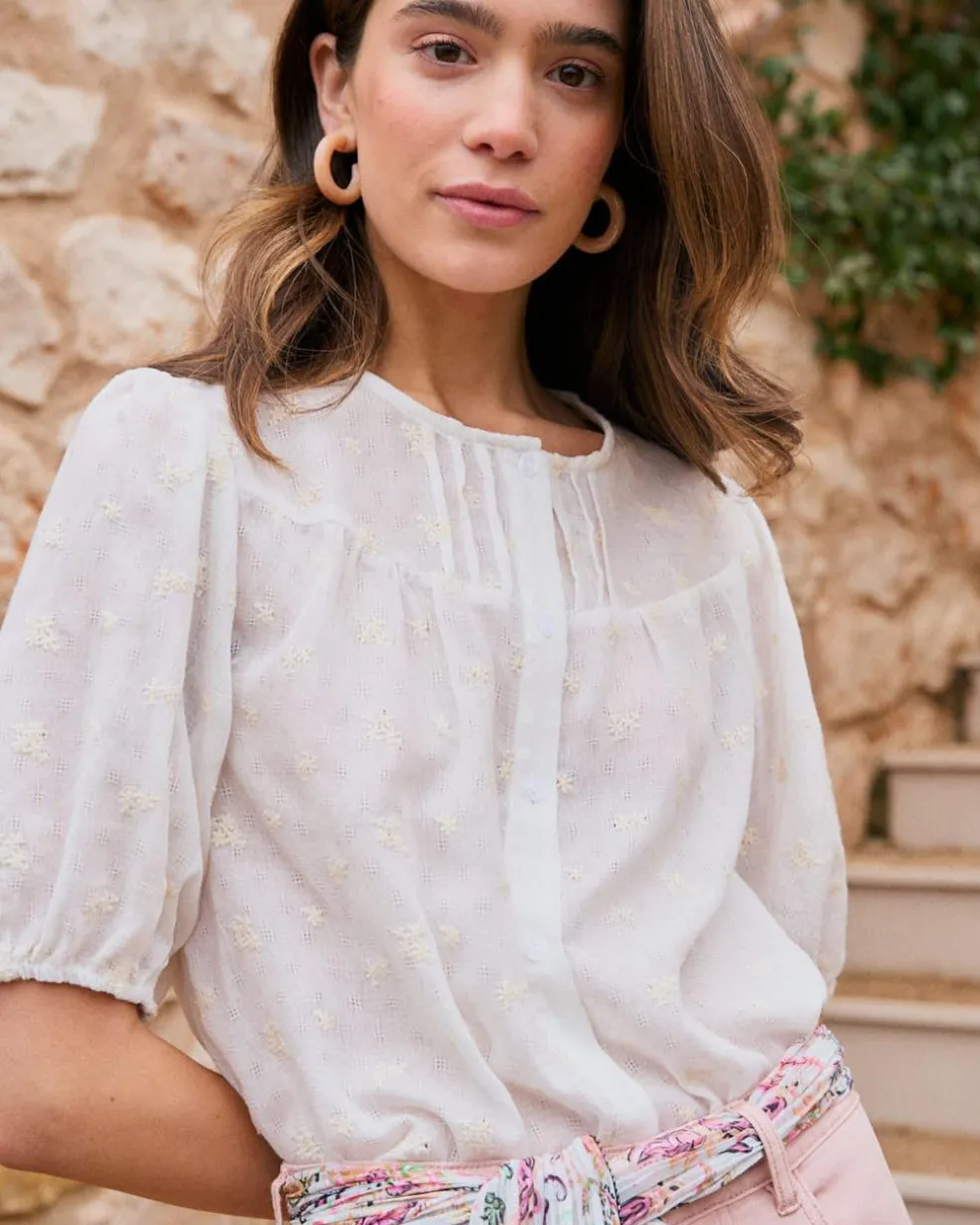 Camisa Con Bordados Lua