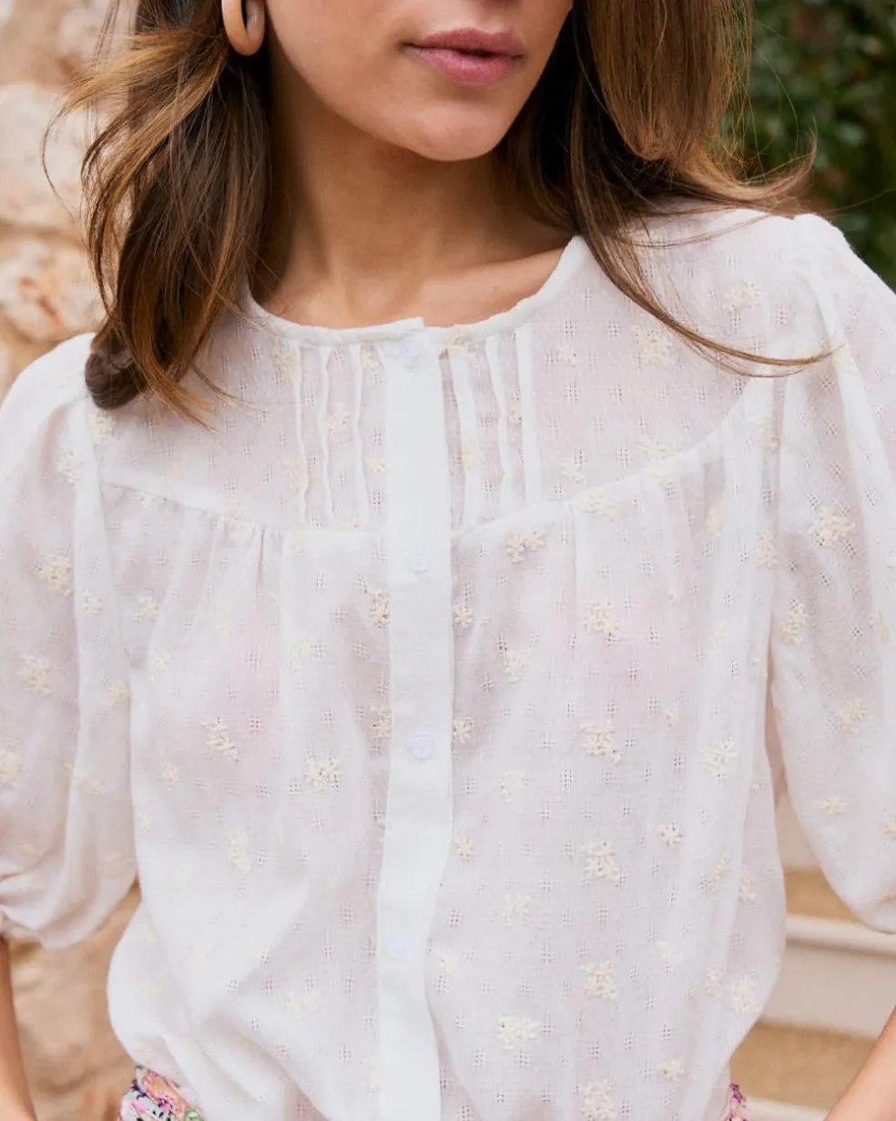 Camisa Con Bordados Lua