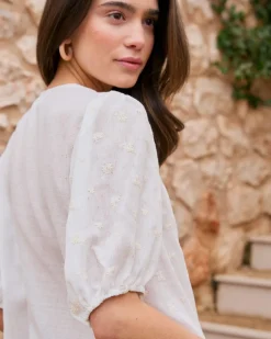 Camisa Con Bordados Lua