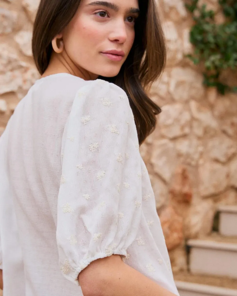 Camisa Con Bordados Lua