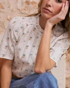 Camisa Flores Manga Daria