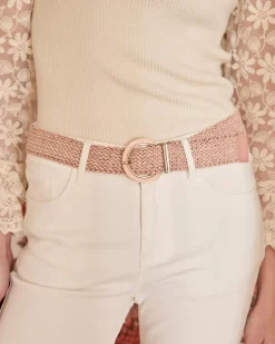 Cinturón Rafia Rosa