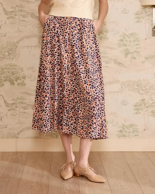 Falda Estampada Con Botones Lita