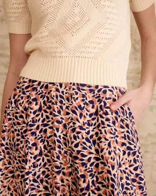 Falda Estampada Con Botones Lita