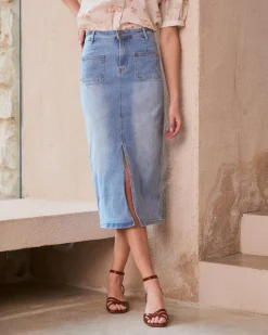 Falda Midi Denim Line