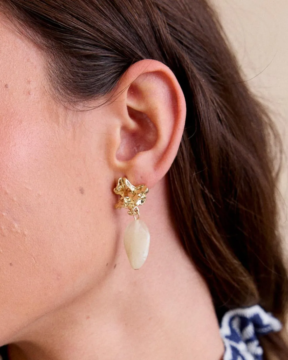 Pendiente Piedra Blanco Amiens