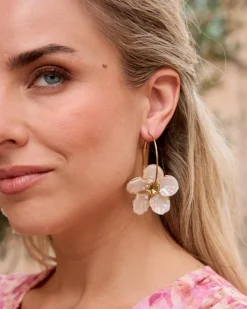 Pendientes Aro Con Flor