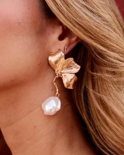 Pendientes Flor Perla