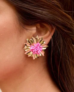 Pendientes Flor Rosa