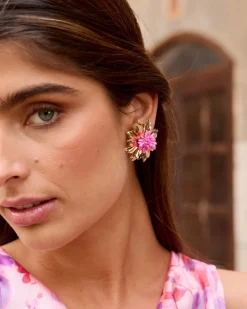 Pendientes Flor Rosa