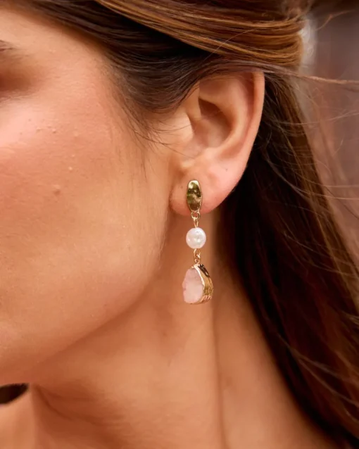 Pendientes Piedra Rosa