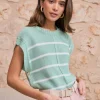 Top Rayas Verde Agua