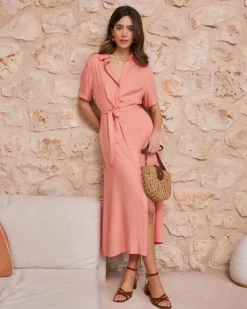 Vestido Camisero Coral