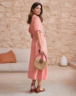 Vestido Camisero Coral